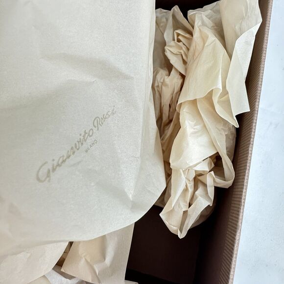 Gianvito Rossi Empty Shoe Box 12x8x4 Dust Bag Heel Caps Logo Tissue Card - Picture 10 of 11